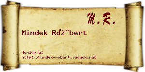 Mindek Róbert névjegykártya